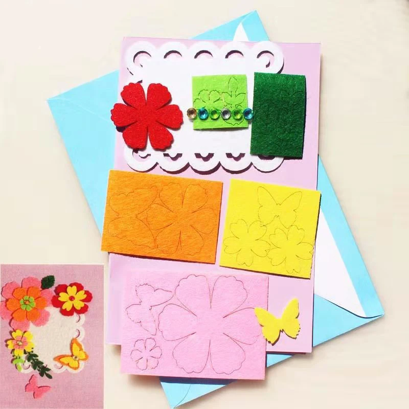 Creative handmade greeting CARDS non-woven material package Thanksgiving Christmas valentine's day DIY materials | Игрушки и хобби