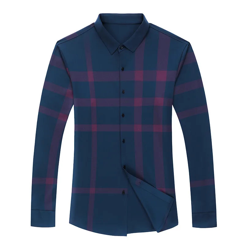 

2021 Spring Men's Long-Sleeved Business Shirt New Korean Version Of The Trend Casual Upper Striped Men's Clothing MCQSa07