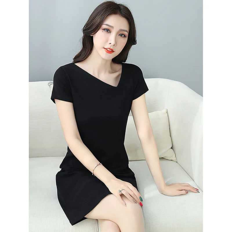 

2020 New Style WOMEN'S Dress French Platycodon Grandiflorum Vestidos Retro Sexy Black Dress Slit Series V-neck Dress L521