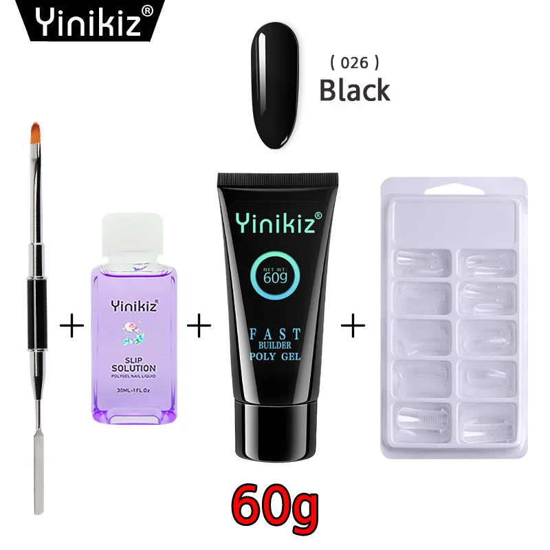 Yinikiz поли гель 60 г лак для ногтей полигель УФ быстрое наращивание Камуфляж Светодиодный УФ Лак Кисть для ногтей - Цвет: S726