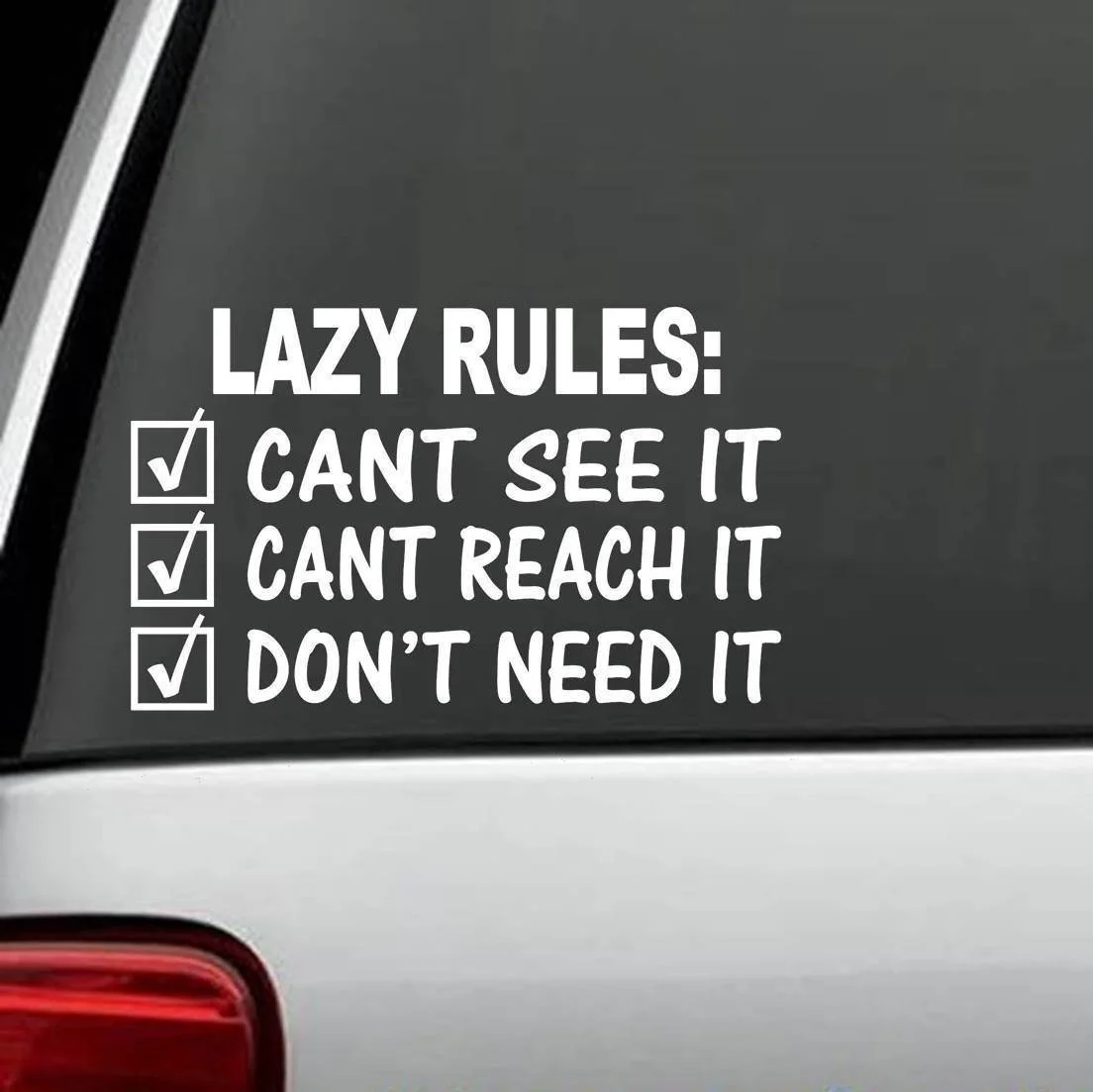 

For LAZYRULES Decal Sticker for car truck suv van window funny college humor laptop Car Styling