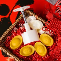 chinese gold ingot shaped mooncake mold hand presser fondant cookies decorating tools %c2%a0diy baking tool