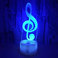 3d lamp illusion baby night light musical note hologram nightlight led touch sensor colorful usb battery powered bedside lamps