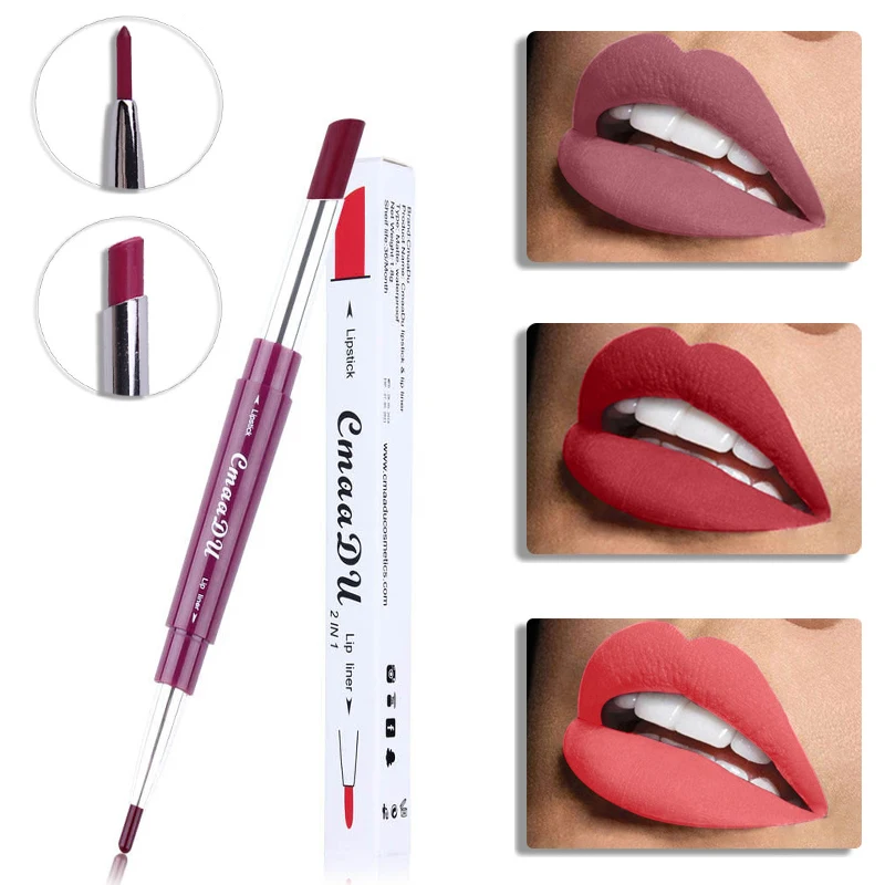 Двухсторонняя матовая помада для макияжа губ карандаш водостойкая стойкая