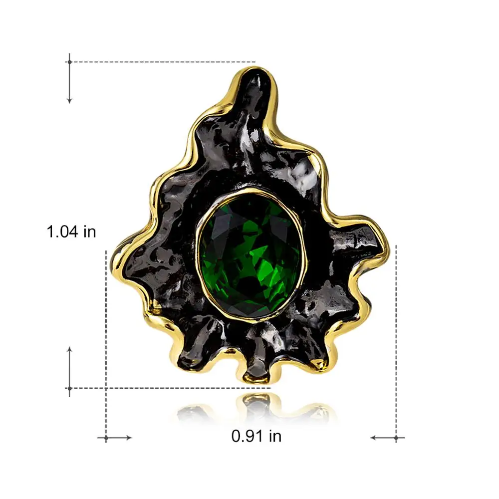 

Viennois Vintage Geometric Statement Earrings Black Color Green Crystal Stud Earrings Women Accessories African Jewelry Gifts
