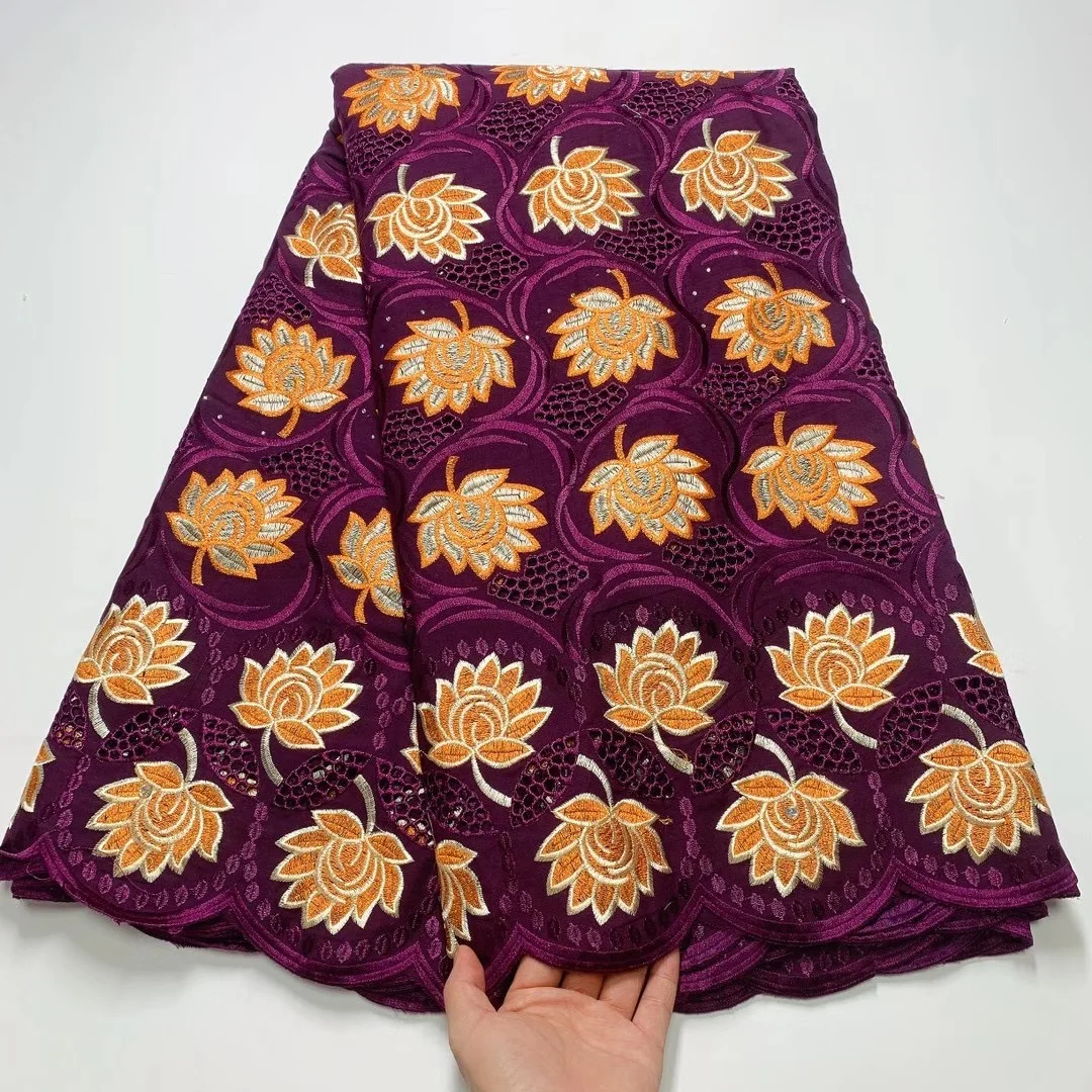 

Африканский новый стиль Чистый хлопок кружевная ткань 2022 Нигерия 3D Цветочный узор Кружевная Ткань 5 ярдов кружево вышивка свадебное платье ...