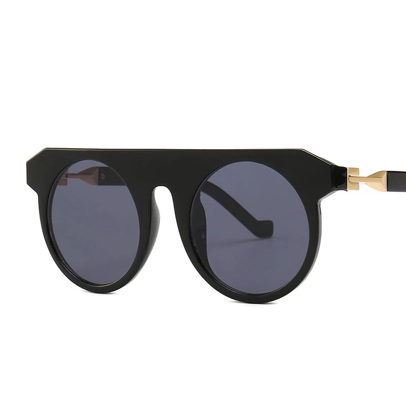 Винтажные черные солнцезащитные очки роскошные брендовые тренды круглые для