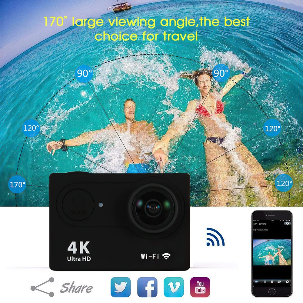Беспроводная Экшн-камера capsaver 4K HD водонепроницаемая Спортивная видеокамера