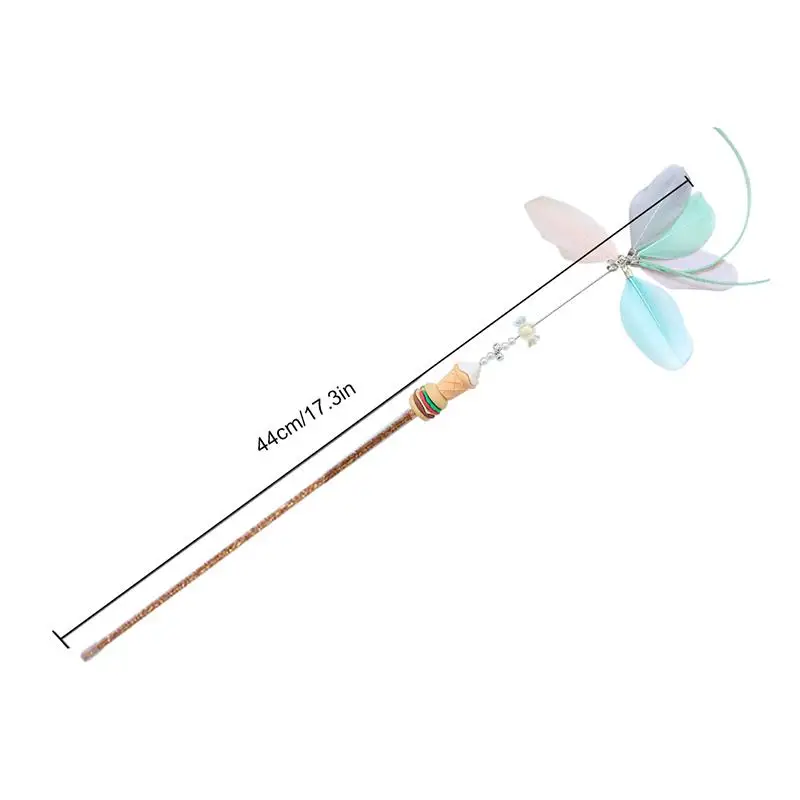

Fake Feather Cat Teaser Wand Funny Kitten Teaser Stick Tassel Cat Toy Interactive Cat Wand Toy Pet Training Toy Cat Catcher Wand