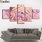 5 панелей, маникюрные картины, алмазная живопись, алмазная вышивка, полный квадратныйкруглый холст, картина-пазл для новогоднего подарка