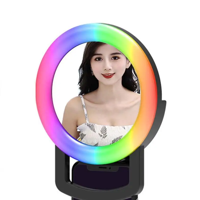 

RGB Selfie LED Ring Light Circle Mini Mobile Phone Lamp Lights phone Beauty Fill Smart Light Clip-on Rechargeable For Phone T6L1