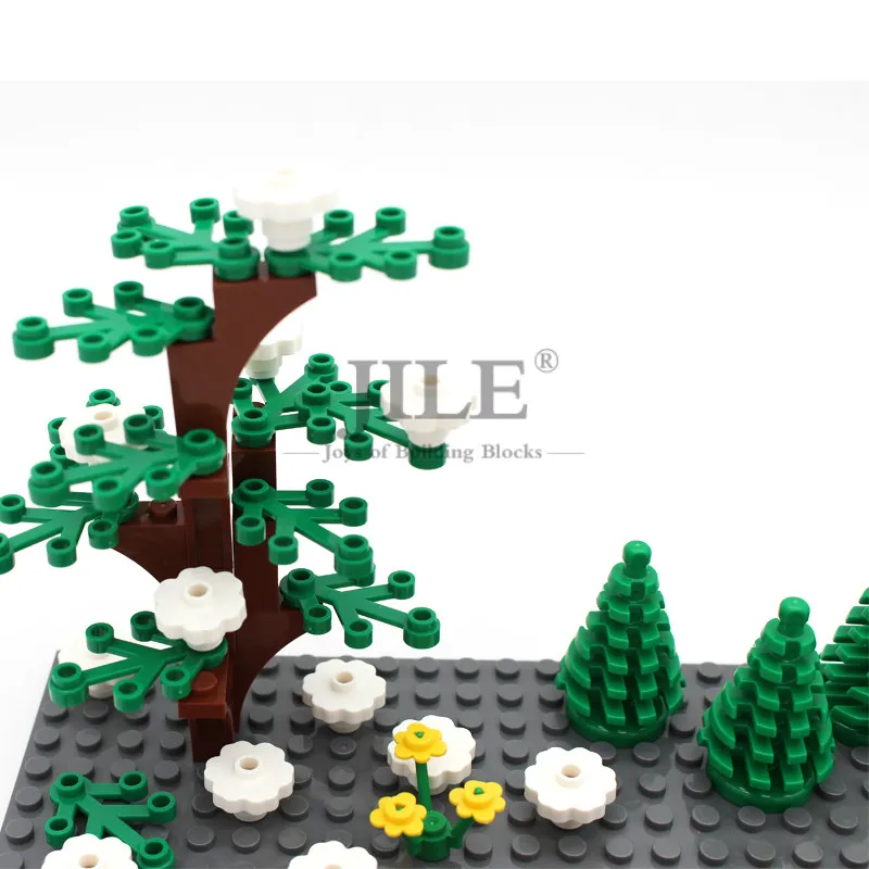 Строительные блоки MOC набор растений еды городская улица вид своими руками