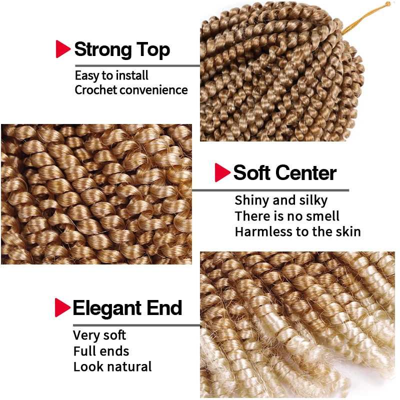 Весна Твист вязанные волосы пушистые твист крючком косички наращивание