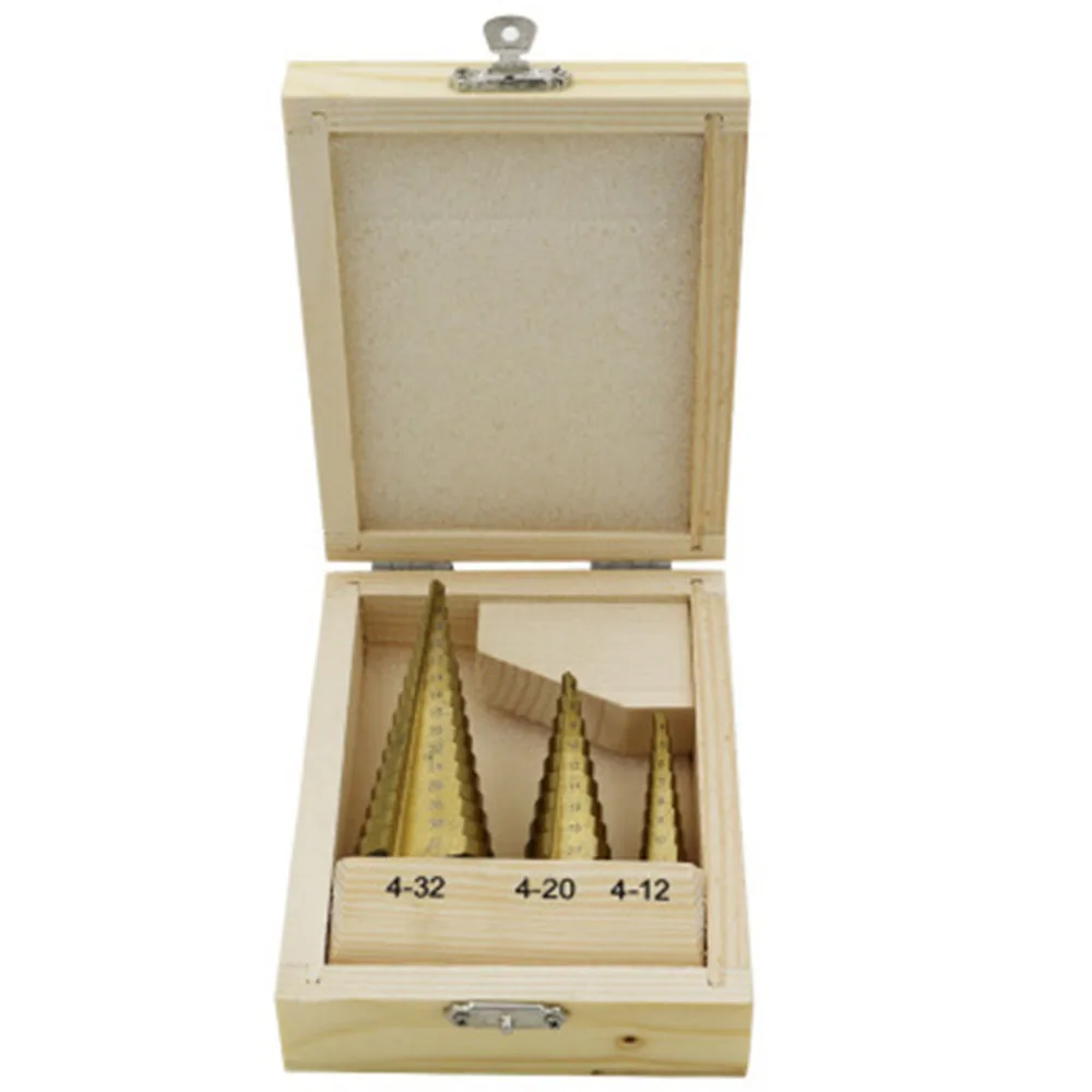 4-12 4-20 4-32 mm HSS Titanium Coated Step Drill Bit Drilling Power Tools for Metal High Speed Steel Wood Hole Cutter Cone | Инструменты