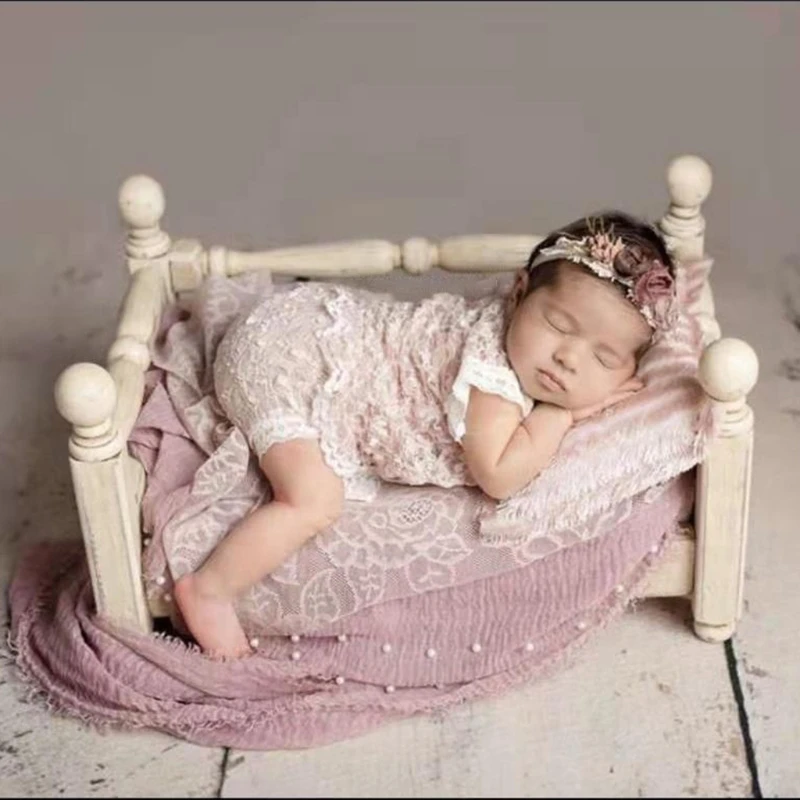 D0AF Newborn Posing Detachable Mini Bed Baby Infant Photo Shooting Props Wooden Crib | Мать и ребенок