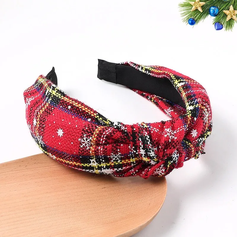 

2020 European and American Christmas Hairband Party Decorations Snowflake Plaid Hair Accessories Winter Headdress Women Girl