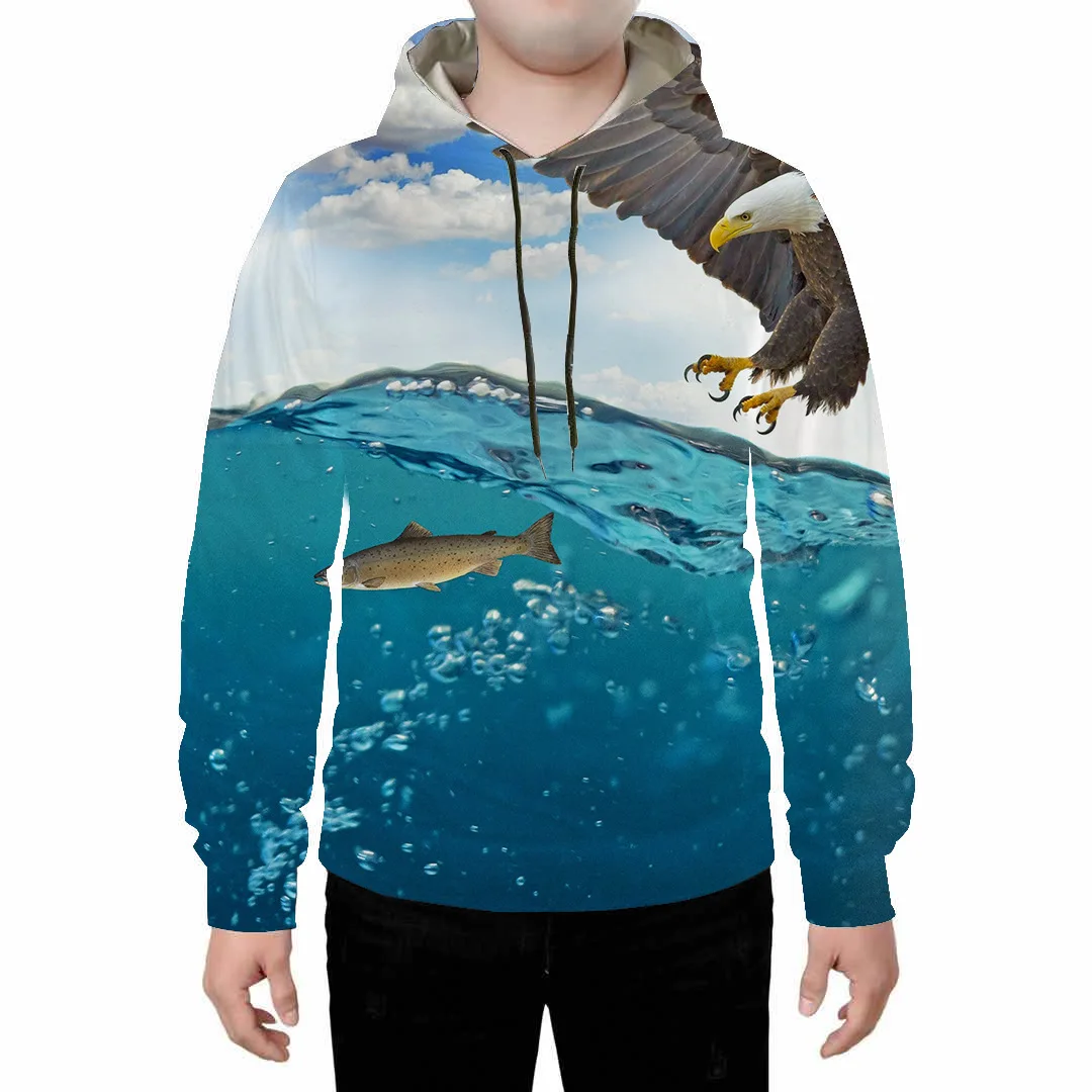 

Autumn and winter new products sea Osprey Eagle 3D digital printing clothing men's and women's casual long-sleeved