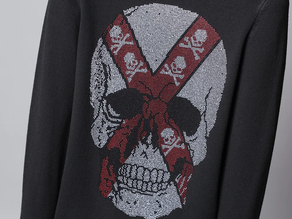 Мужской Повседневный свитер с черепом DUYOU удобный хлопковый перекрестными