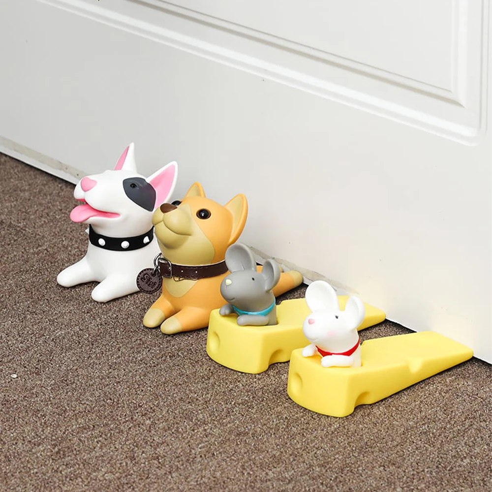 Безопасная креативная мультяшная силиконовая дверная пробка клиновидный