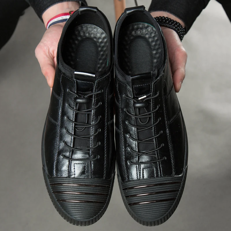 

Мужская повседневная обувь на каждый день; Zapatos Hombre; Cuero; Черная кожаная мужская одежда летние модные спортивные кроссовки