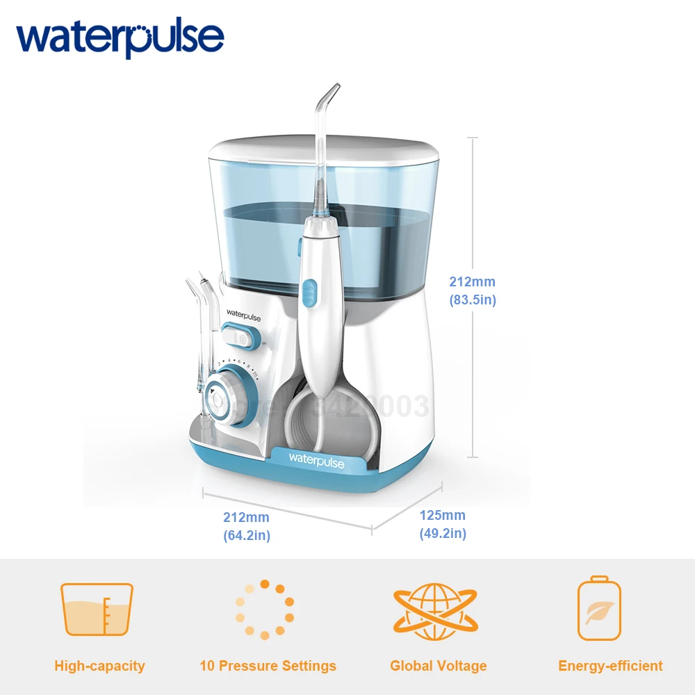 Ирригатор для полости рта Waterpulse V300 Стоматологический 800 мл с 7 насадками в коробке