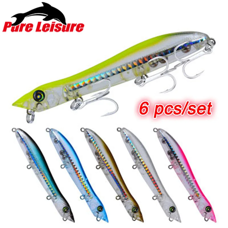 6 шт./компл. верхняя вода змеиная головка Поппер рыболовная приманка 113 мм 14 г