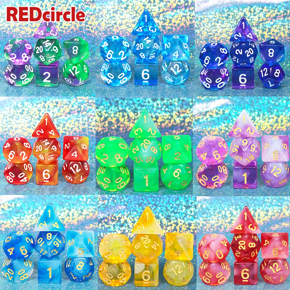6 цветов на выбор Туманность 7 игра DnD D4 D6 D8 D10 D12 D20 набор игральных костей