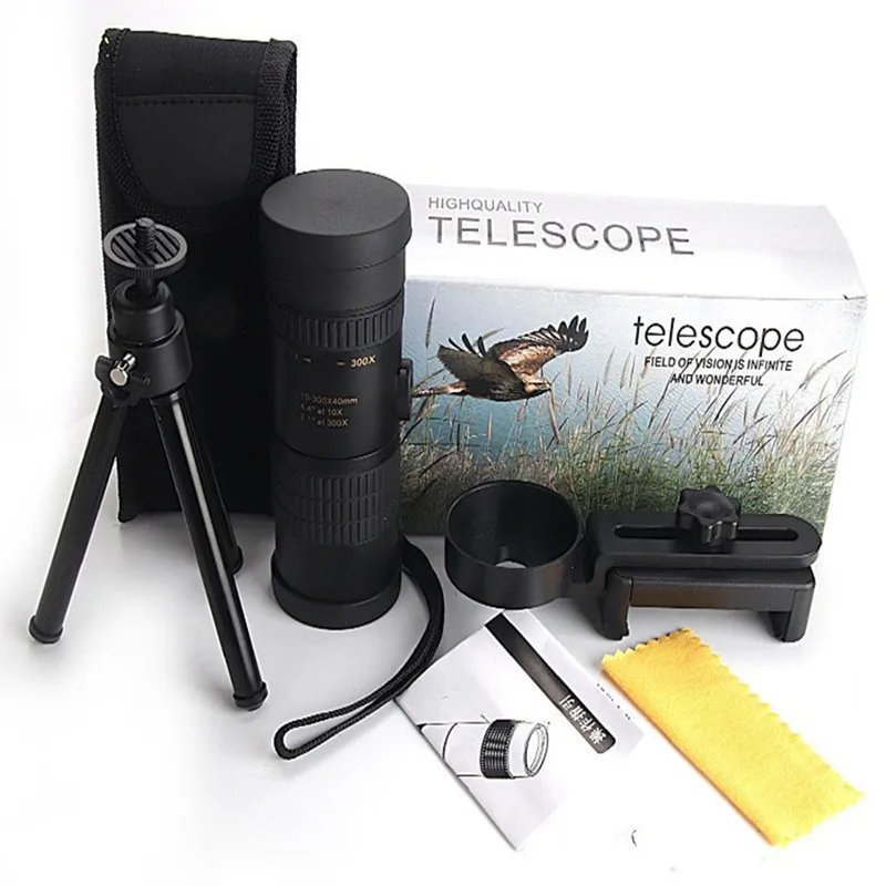 Single telescope high-resolution 10-300 * 40 outdoor optical instrument for cross-border bird watching and fishing |