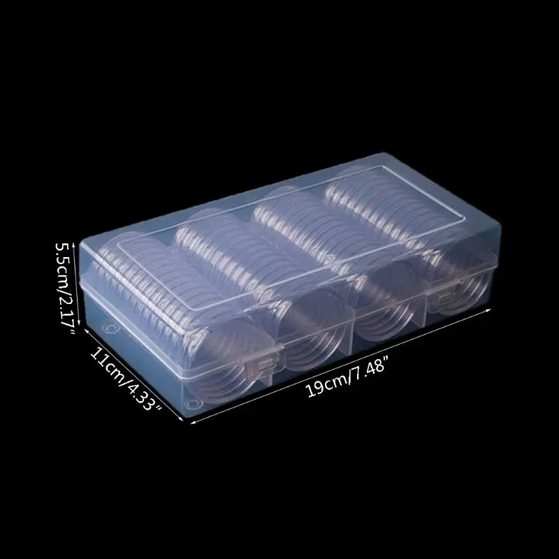 60 штук прозрачные круглые 41 мм прямой покрой капсулы для монет держатель Дисплей