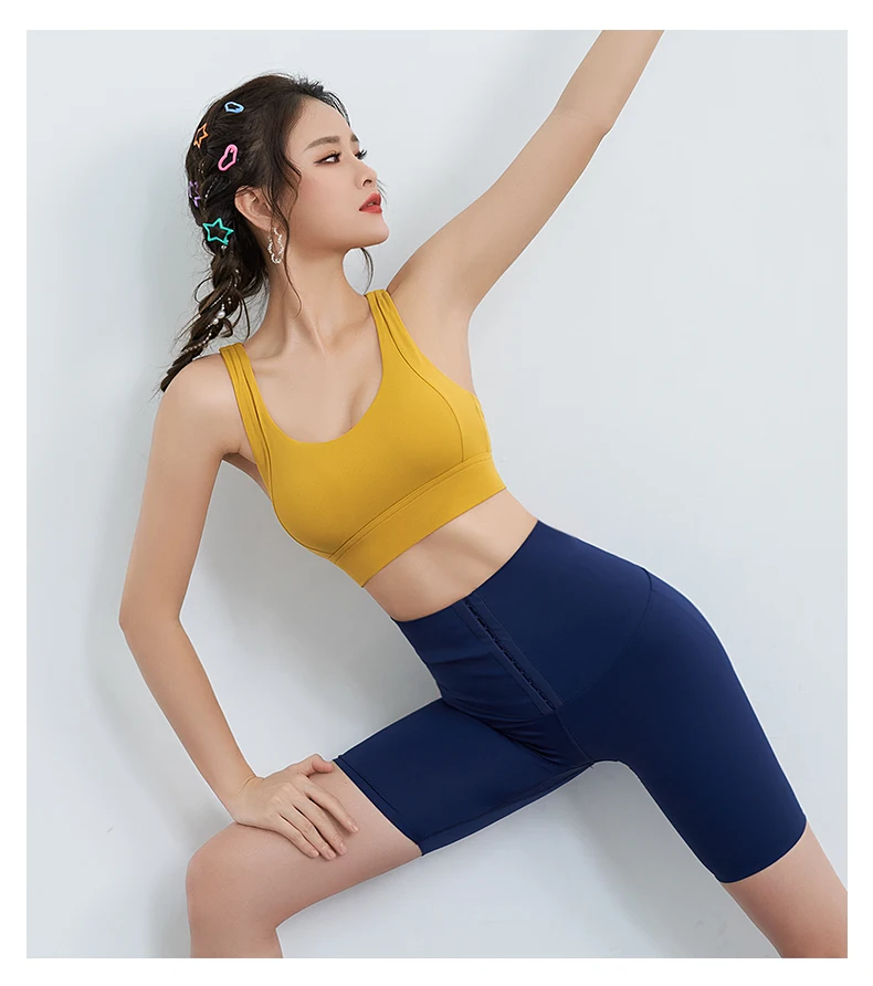 

Back row of buckle sports underwear women's beauty vest-style shockproof gathered small bra quick-drying and breathable summer