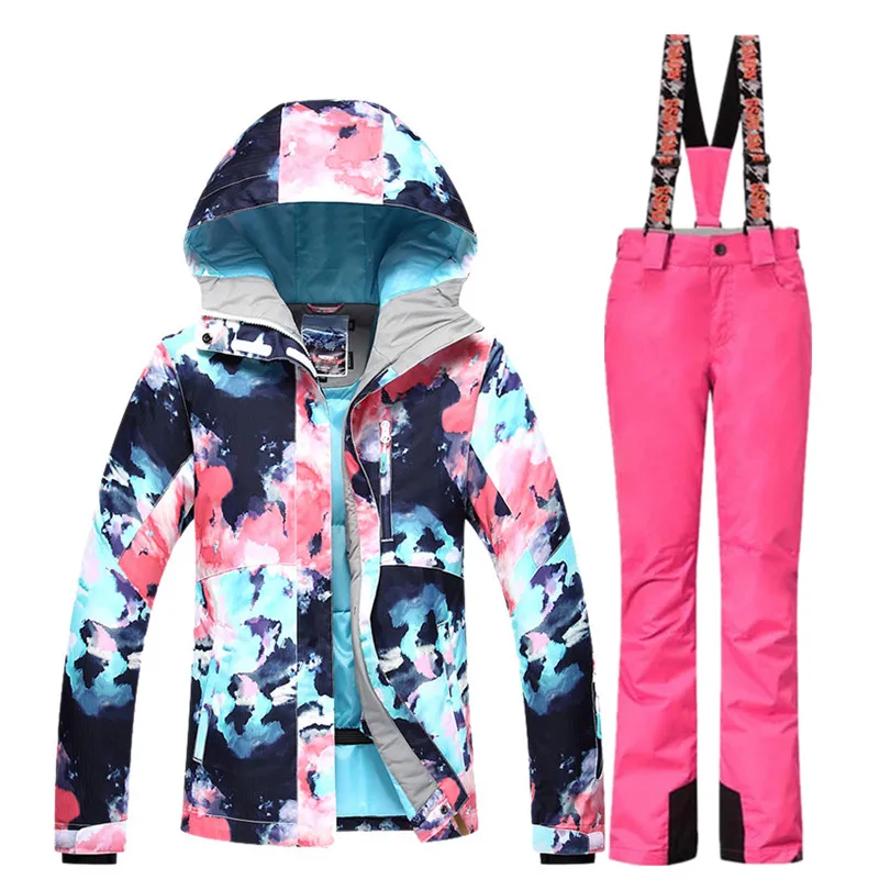 GSOU зимний костюм для сноуборда зимняя женская лыжная куртка штаны