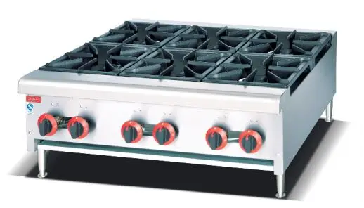 

new design Gas Range with 6 burners Table top gas Stove With 6-Burner commericial Gas Fryer multi-cooker gas cooktop