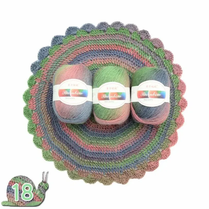 18 6pcs 6 шт. африканская кружевная ткань пряжа diy ленты для рукоделия необычная шерстяная пряжа ручное вязание 50 г/шт - Цвет: 18 6pcs
