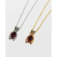 necklaces for women neck chain female jewelry free shipping wholesale gift red geometric zircon pendant necklaces trendy crystal