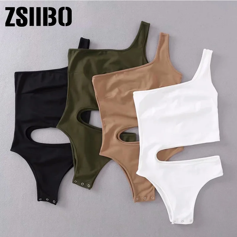 

2021Women's Jumpsuit Summer new fashion sexy one shoulder bra op