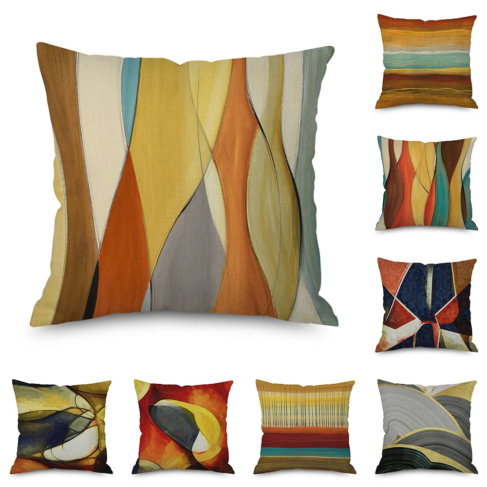 

Geometric Striped Pillow Case Home Decor Office Sofa Cushion Cover Outdoor Camping Pillowcase Car Throw Pillow Cover 45x45cm