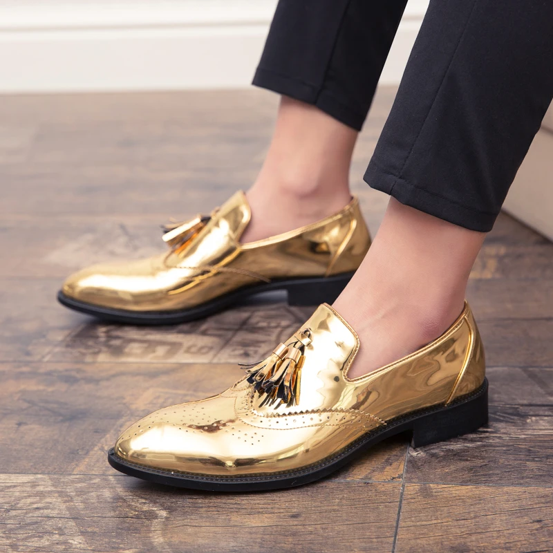 Мужские туфли-оксфорды для отдыха вечерние туфли ночного клуба лакированные