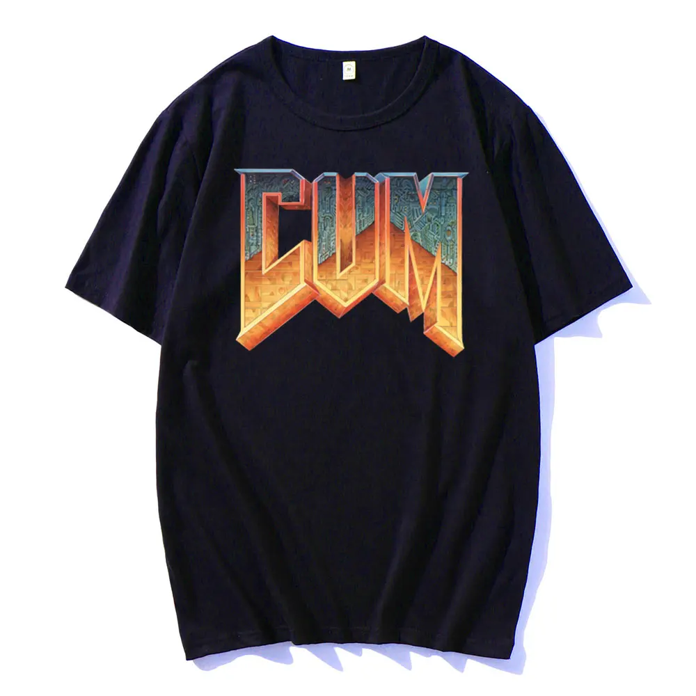 Рубашка Doom Cum Винтажная футболка с графическим рисунком для мужчин Хлопковая