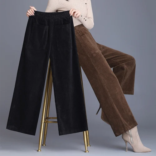 2019 плюс размер винтажные свободные брюки палаццо с карманами и высокой посадкой