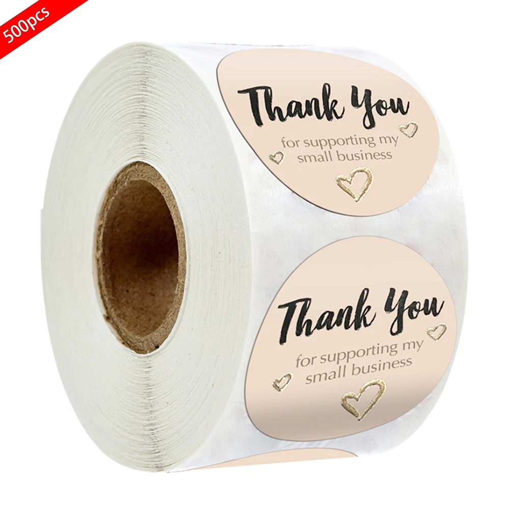 

500 Pcs 1.5Inch Thank You Adhesive Stickers Wedding Party Favors Envelope Mailing Supply Packaging Sealing Stationery Stickers