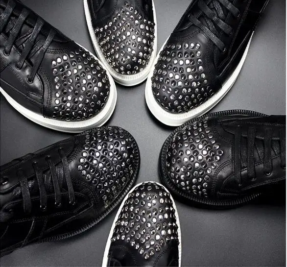 Мужские кожаные туфли на шнуровке черные повседневные деловые с круглым носком и