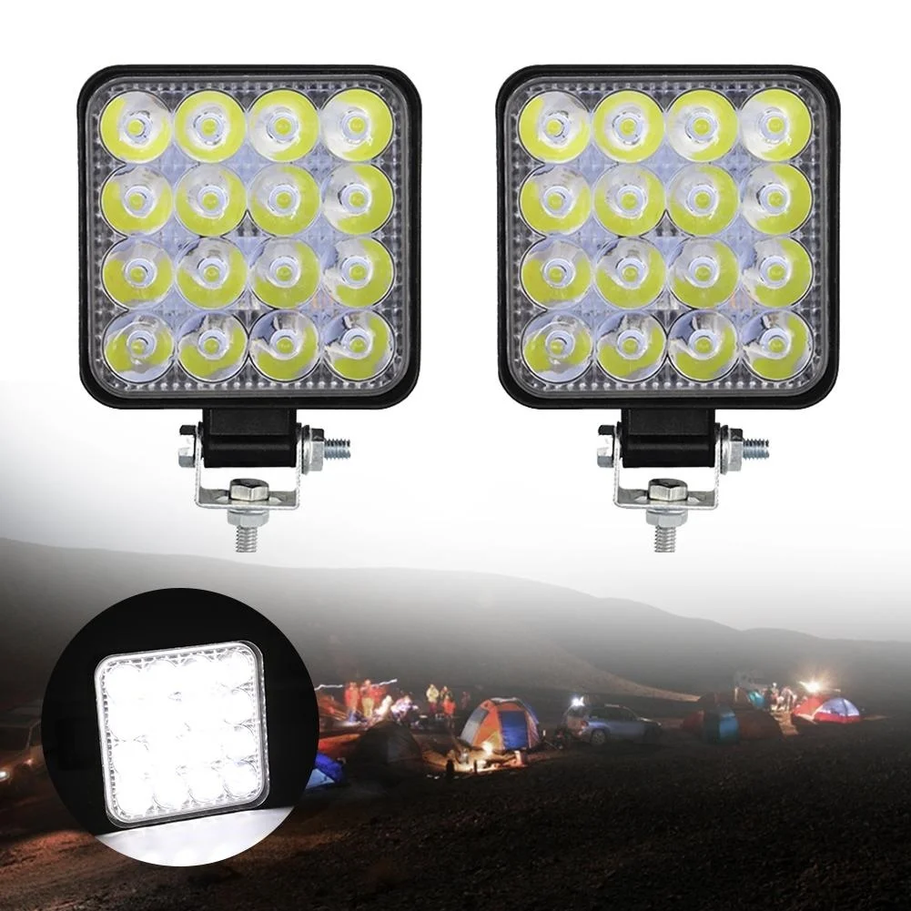 

DC 12-24V LED Car Work Light 16LED Square 48W Engineering Light Inspection Light Offroad Roof Light Driving Lamp