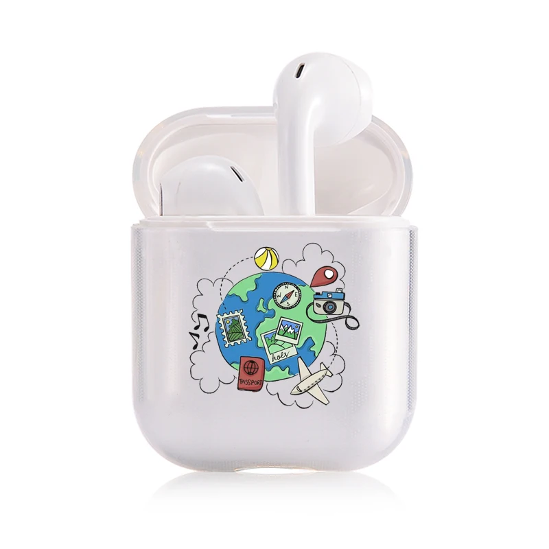 I201419 Мягкий силиконовый милый Чехол Air Pods для Apple airpods чехол роскошный Мультфильм Путешествие самолет гей Airpods чехол в наушниках аксессуары - Цвет: I201419