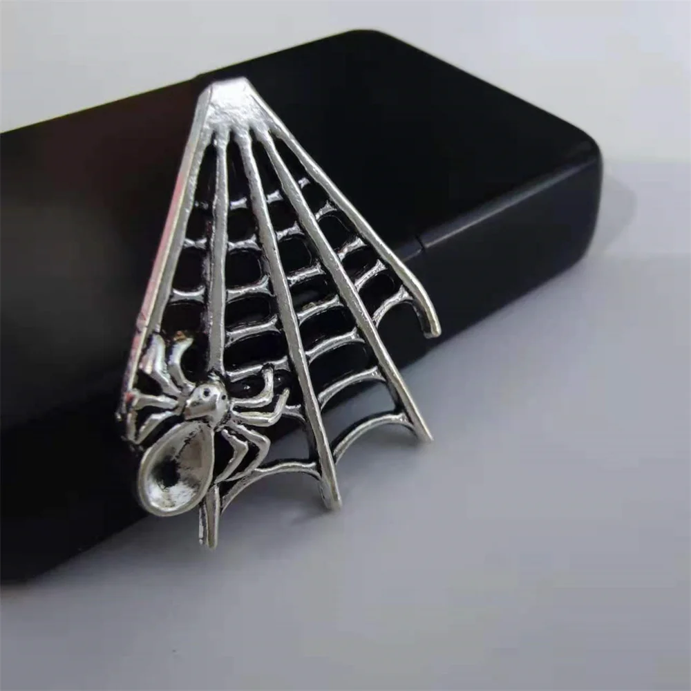 

Creative 3D Silver Spider web Metal Badge For Zippo Kerosene Petrol Lighter DIY Handmade Decor Accessory Smoking Gadget Man Gift