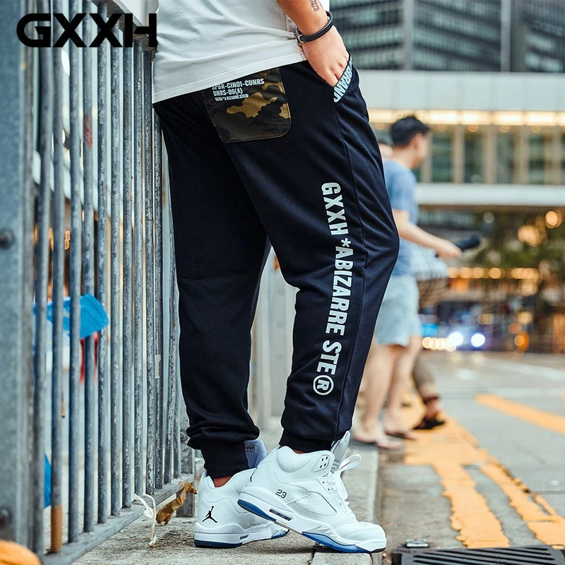 GXXH New Tide Brand Big Size Men's Wear 7XL Loose Casual Pants Fat Guy Back Pocket Camouflage Print Trousers Autumn Winter