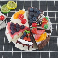 6pcslot artificial fruit cakes dessert fake food for wedding home party decor display realistic cake model tea table decoration