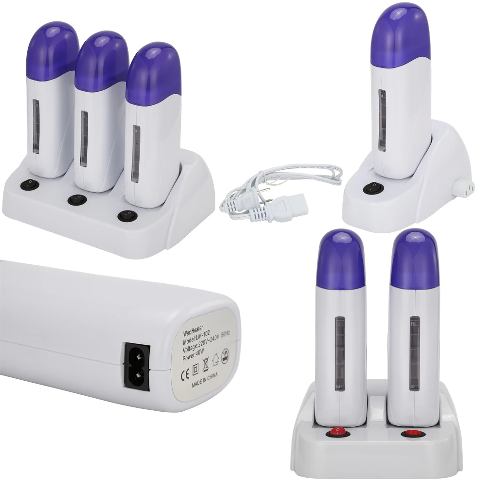 

3 Types Cartridge Wax Depilatory Roller Warmer Heater Waxing Body Hair Removal Machine Portable Waxing Heater