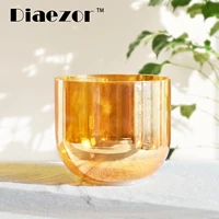 diaezor 7 inch color clear chakra cosmic light alchemy magic orange crystal singing bowl for meditation with hollow suede stick