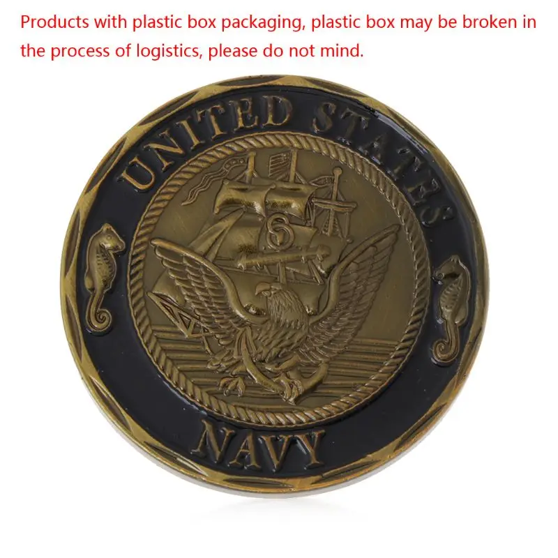 Позолоченный США темно-синий Shellback Пересечение линии моряка памятная монета подарок
