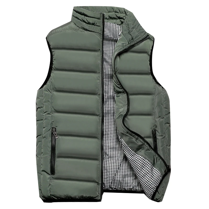 

Casual Men's jacket Sleeveless Vest Warm oversize zipper jacket Coats Thick men's vest without sleeve Plus Size Heating jacket